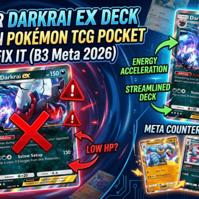 Vì sao bộ bài Darkrai ex của bạn lại yếu trong Pokémon TCG Pocket – Cách khắc phục (B3 Meta 2026)
