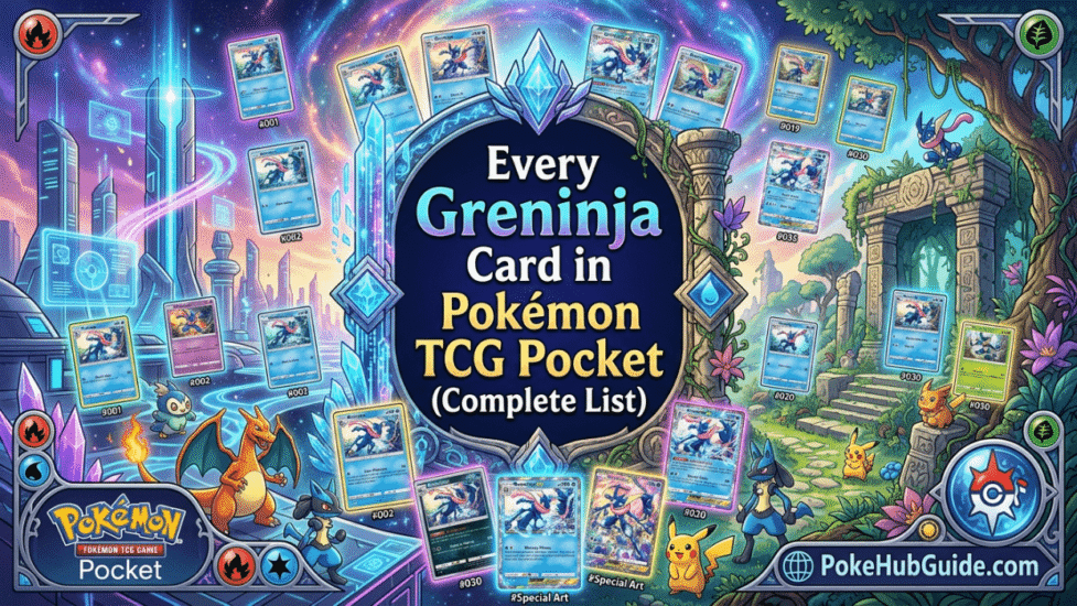 Danh Sách Toàn Bộ Thẻ Bài Greninja Trong Pokémon TCG Pocket (Cập Nhật Mới Nhất)