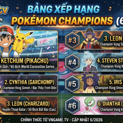 BẢNG XẾP HẠNG POKÉMON CHAMPIONS (6/2026): Xếp hạng Meta theo quy định MA