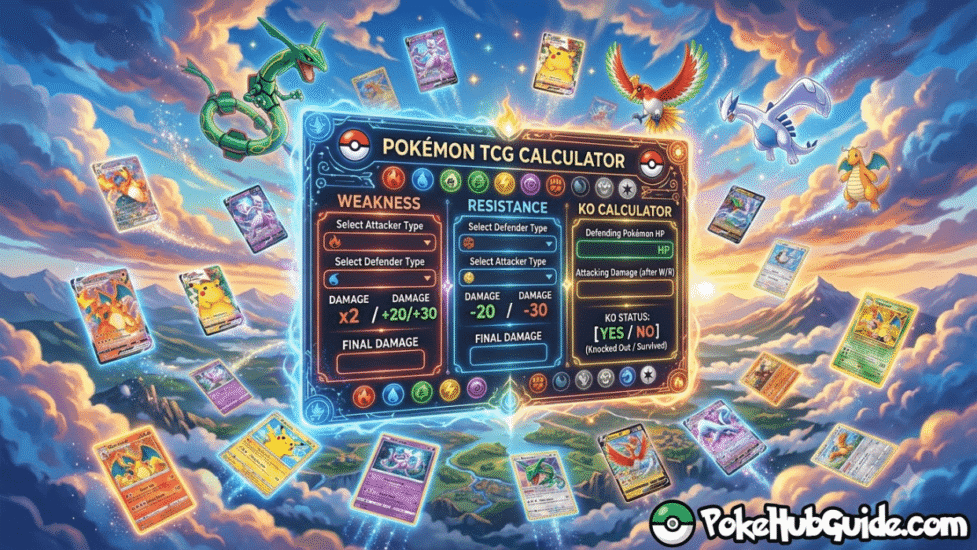 Công cụ tính toán điểm yếu, điểm mạnh và khả năng hạ gục trong Pokémon TCG.