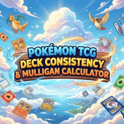 Công cụ tính toán độ ổn định và cách chọn bài khởi đầu (Mulligan) cho bộ bài Pokémon TCG.