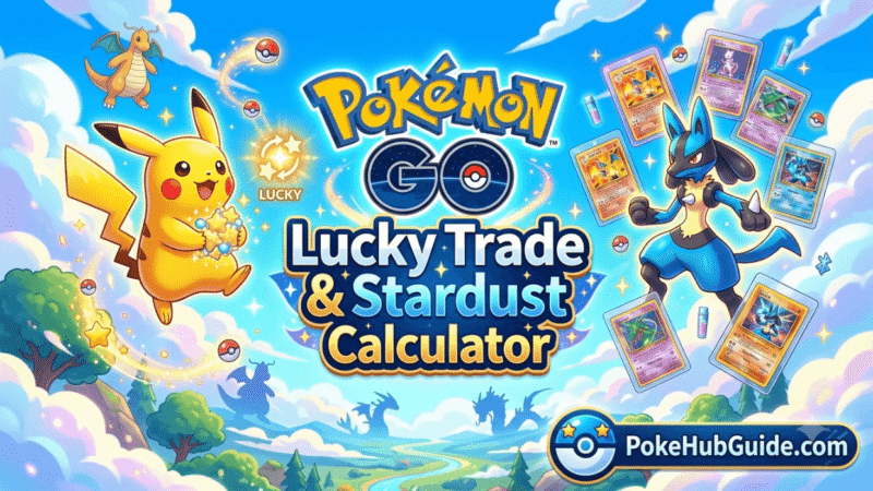 Công cụ tính toán giao dịch may mắn và bụi sao trong Pokémon GO