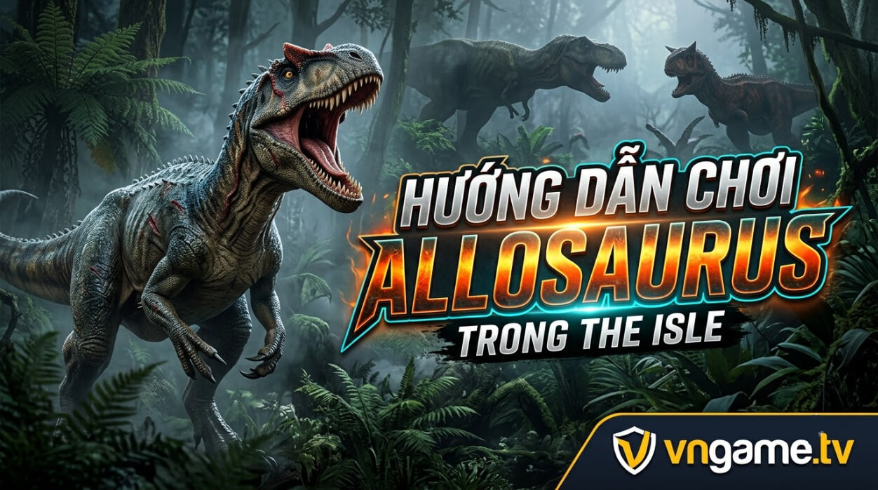 Hướng dẫn chơi Allosaurus trong The Isle: Cách chơi, điều khiển, chế độ ăn, chiến đấu, mẹo