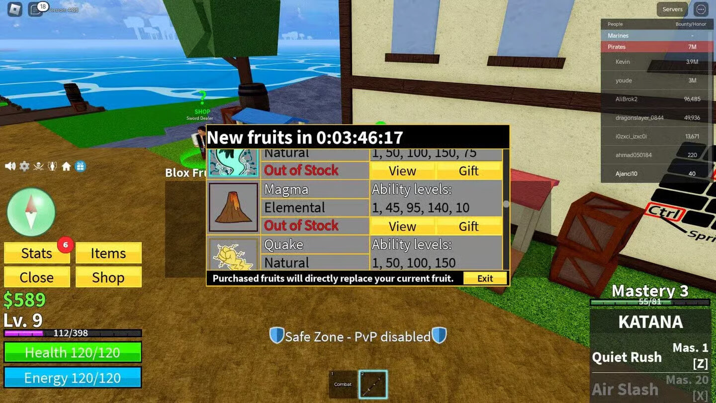Top Trái Ác Quỷ Cày Level Nhanh Nhất Ở First Sea Trong Blox Fruits