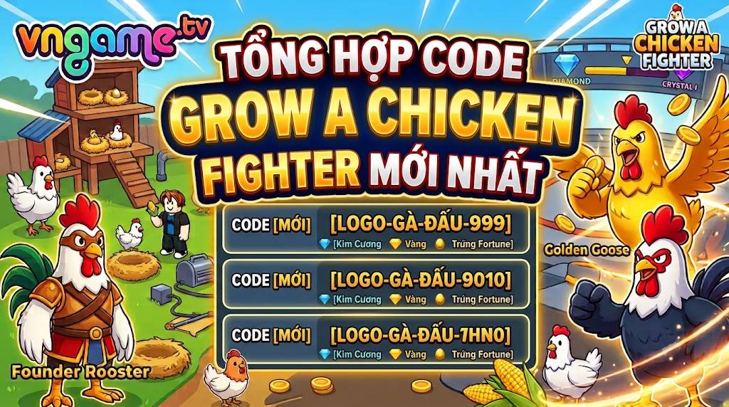 Code Grow A Chicken Fighter Mới Nhất Tháng 09/2026 Và Cách Nhập Code