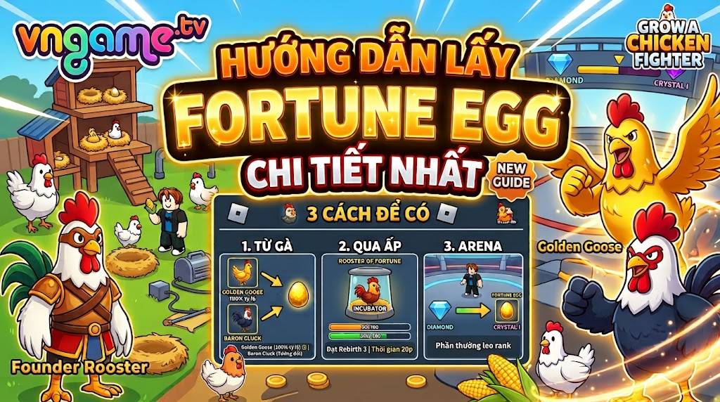 Hướng Dẫn Lấy Fortune Egg Trong Grow A Chicken Fighter
