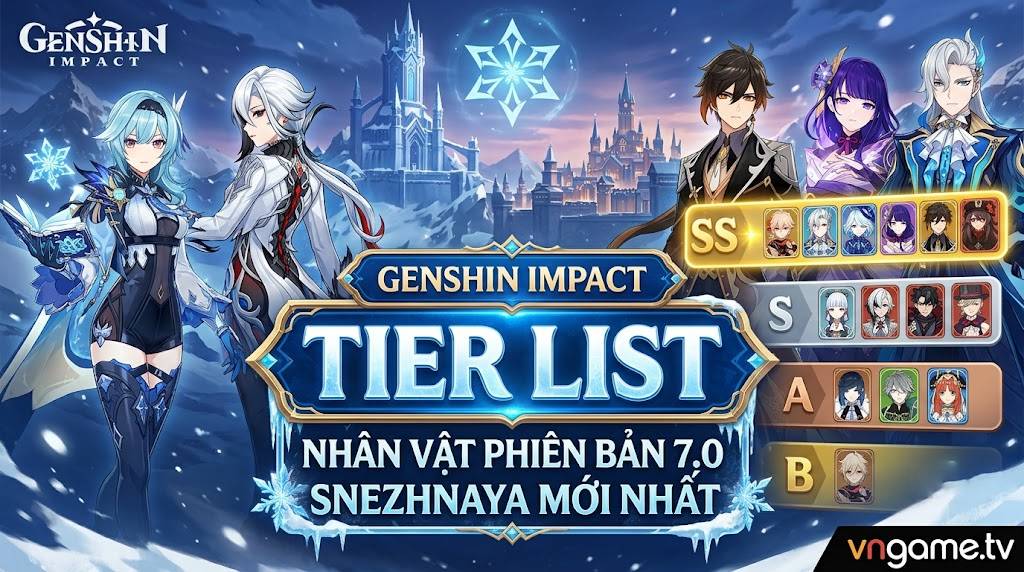 Tier List Genshin Impact Phiên Bản 7.0 – Snezhnaya: Nhân Vật Mạnh Nhất Hiện Tại